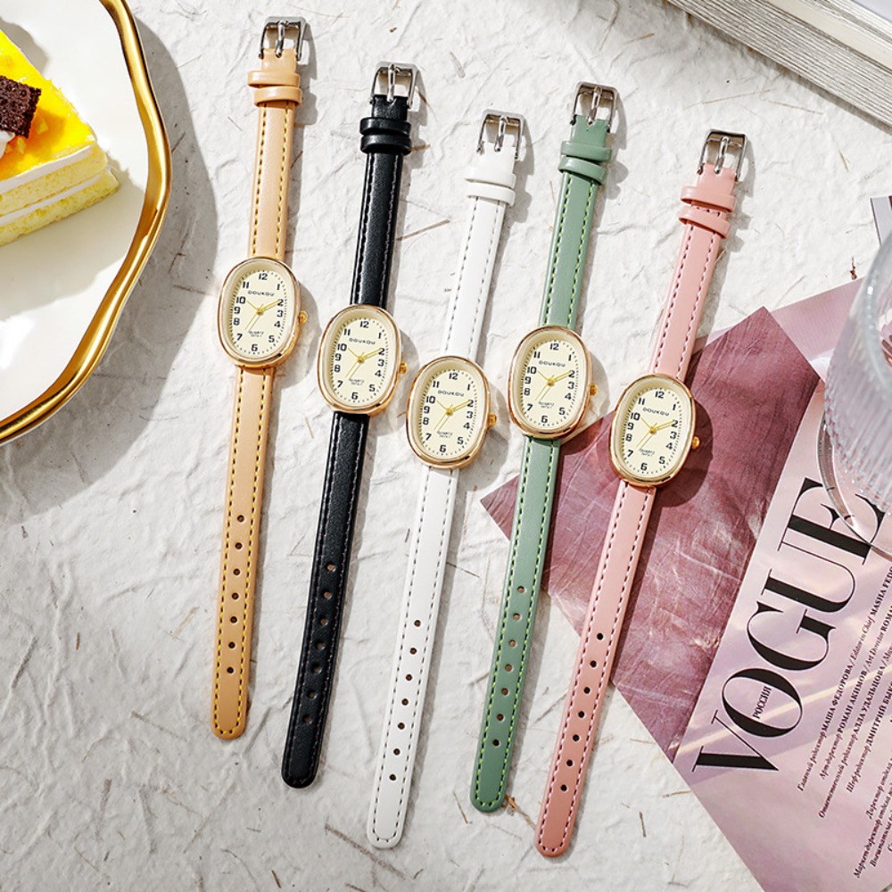 Luxury Watch Leather Strap - Luksusowe owalne zegarki damskie zegarki moda
