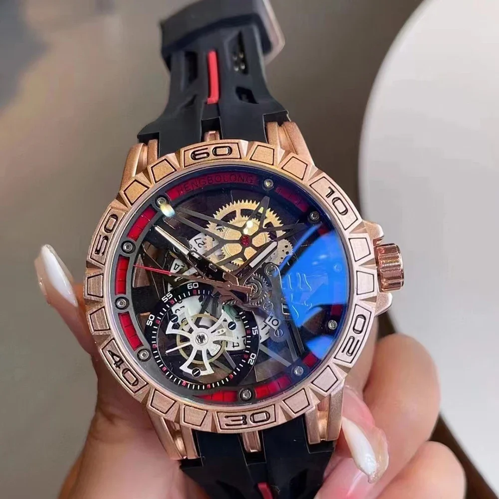 Luxury Watch Rubber Strap - Zegarki kwarcowe 3D Męskie Luksusowe Kreatywne