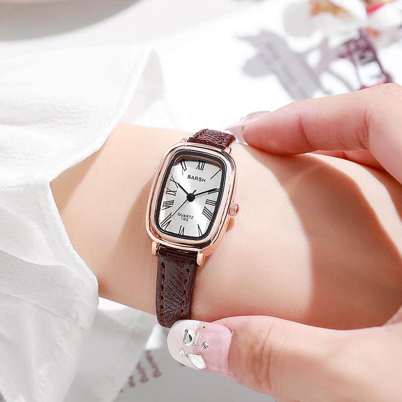 Luxury Watch Leather Strap - Modny zegarek kwarcowy damski Vintage luksusowe