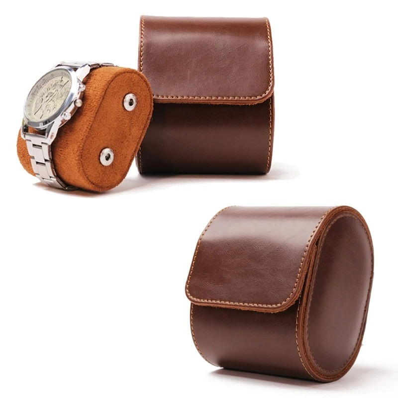 Luxury Watch Travel Case - Luksusowe brązowe przenośne pudełka na zegarki