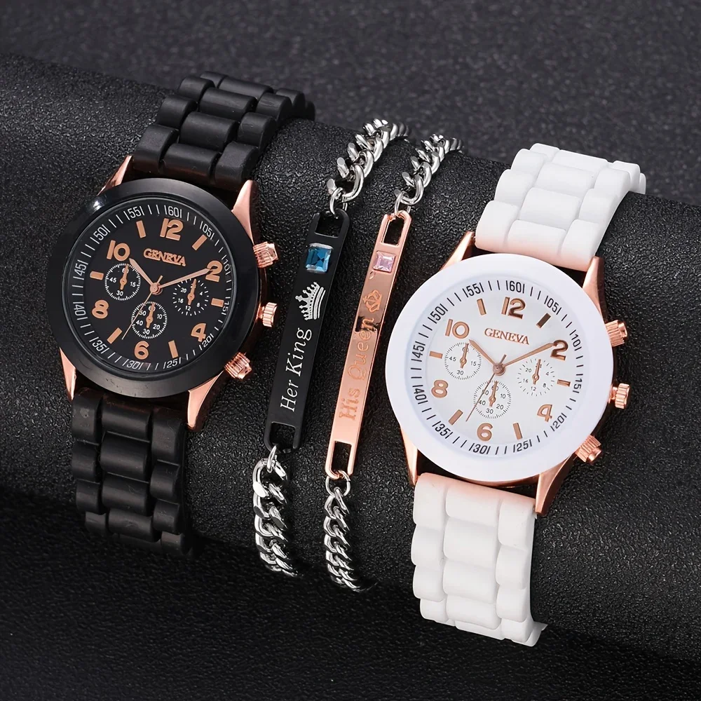 Luxury Watch Rubber Strap - 2 szt. Luksusowy zestaw zegarków damskich