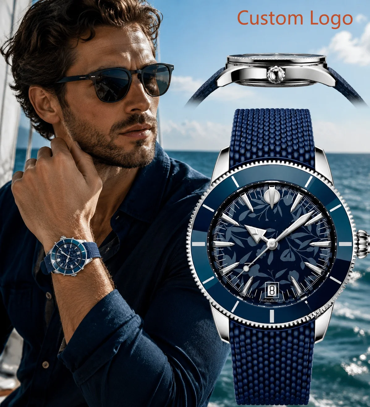 Luxury Watch Rubber Strap - Męski zegarek automatyczny do nurkowania 46