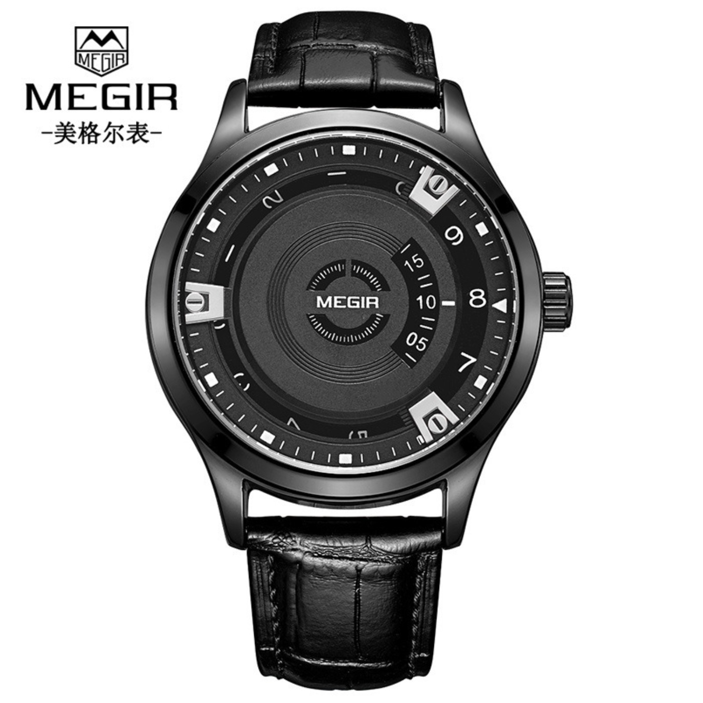 Luxury Watch Leather Strap - Zegarki męskie MEGIR, luksusowy skórzany pasek,