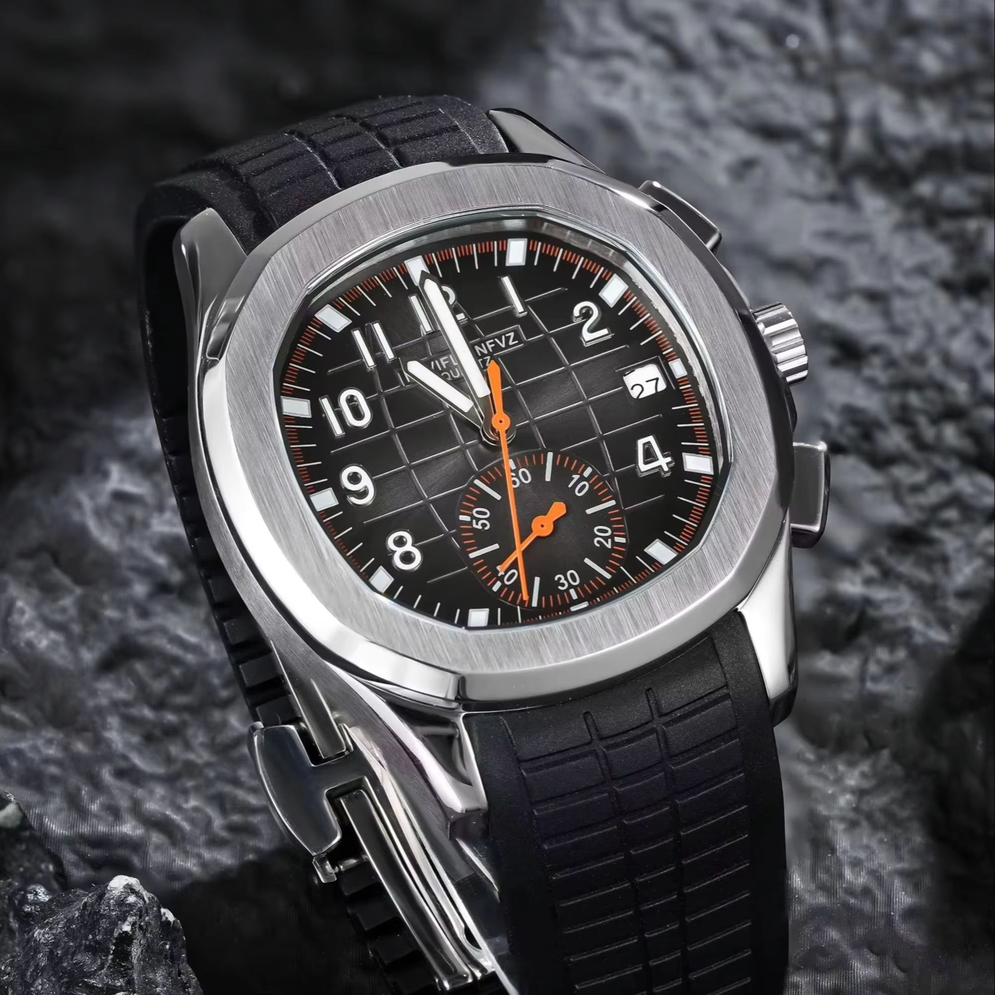 Luxury Watch Rubber Strap - Luksusowy zegarek męski 40 mm NAVIFLZ