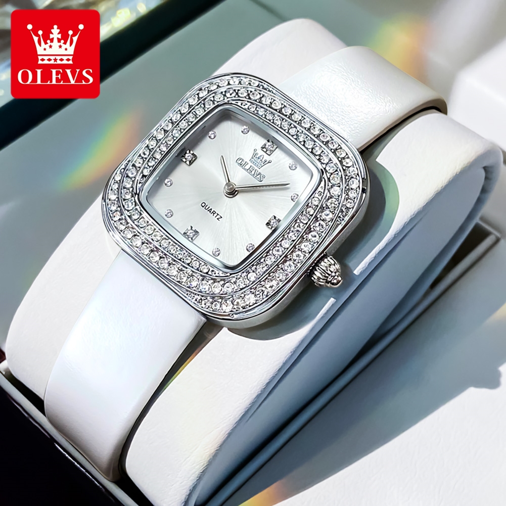 Luxury Watch Leather Strap - OLEVS 5512 Luksusowy, elegancki damski zegarek