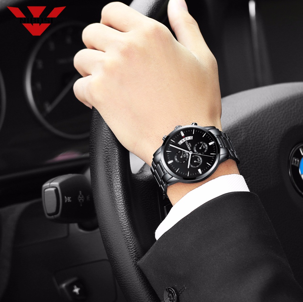 NIBOSI czarny zegarek kwarcowy – Luxury Watch Maker recenzja i cena