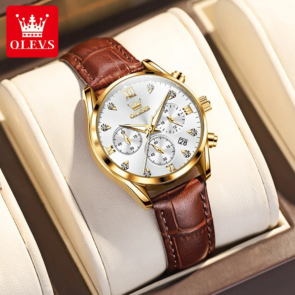 OLEVS 5523 zegarki damskie skó – Luxury Watch Leather Strap recenzja i cena