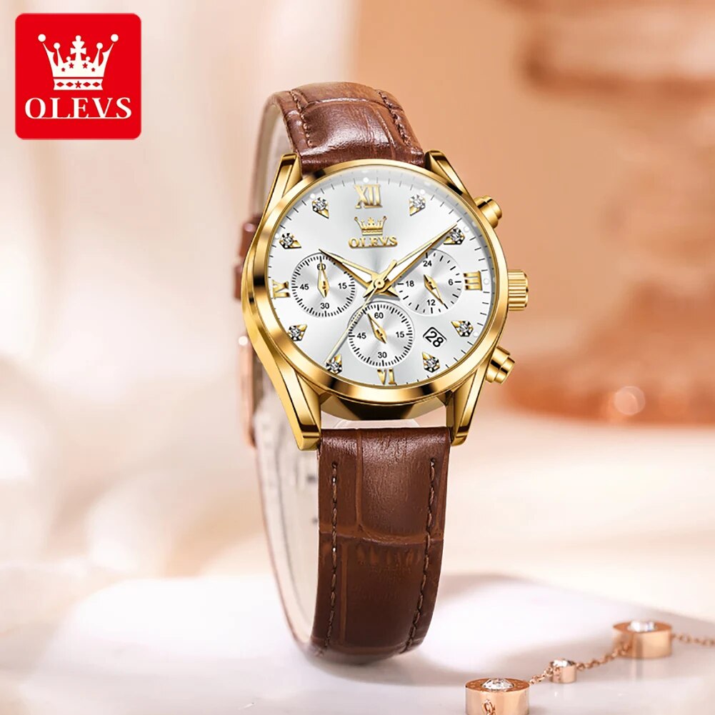 OLEVS 5523 zegarki damskie skó – Luxury Watch Leather Strap recenzja i cena