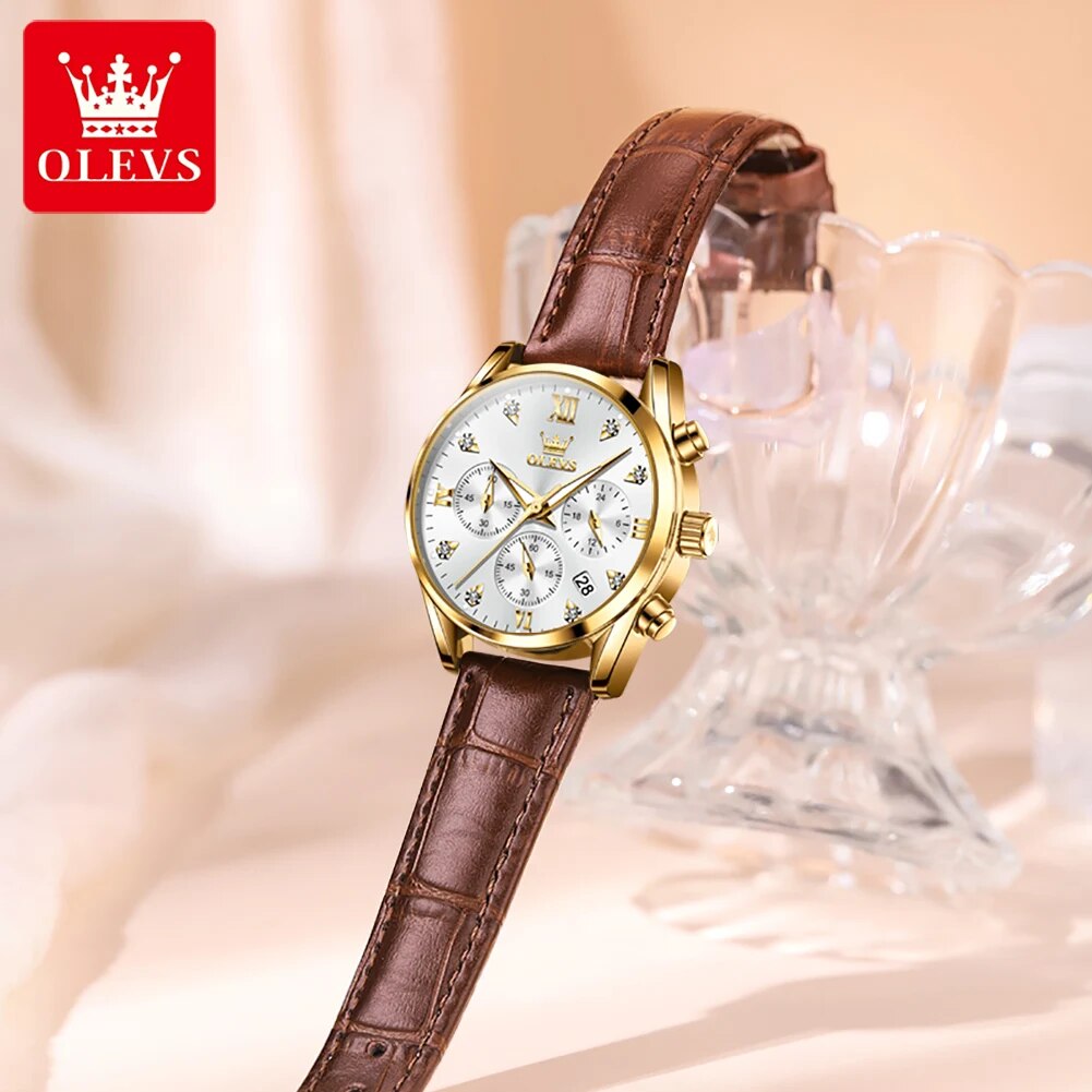 OLEVS 5523 zegarki damskie skó – Luxury Watch Leather Strap recenzja i cena