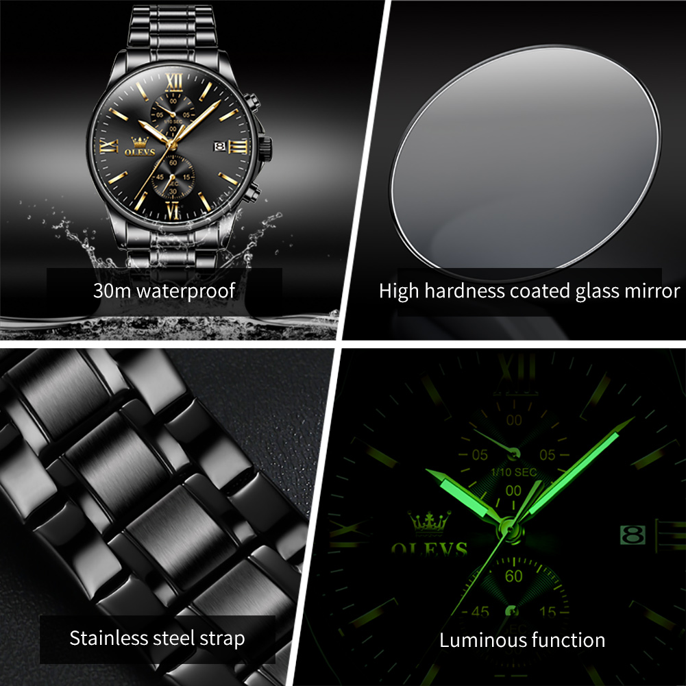 OLEVS 2886 klasyczny czarny ze – Luxury Watch Maker recenzja i cena