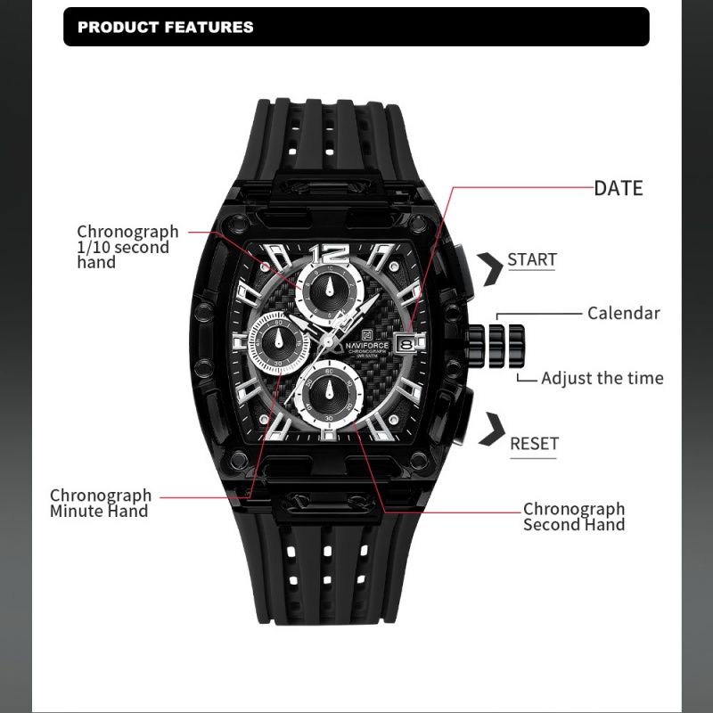 Zegarek męski NAVIFORCE 5ATM W – Luxury Watch Gift Box recenzja i cena
