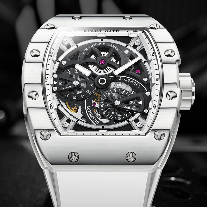 Zegarek męski mechaniczny BONE – Luxury Watch Rubber Strap recenzja i cena