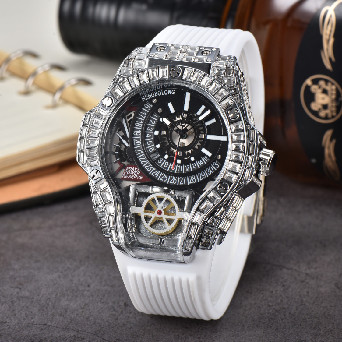 Zegarki męskie luksusowe z peł – Luxury Watch Rubber Strap recenzja i cena