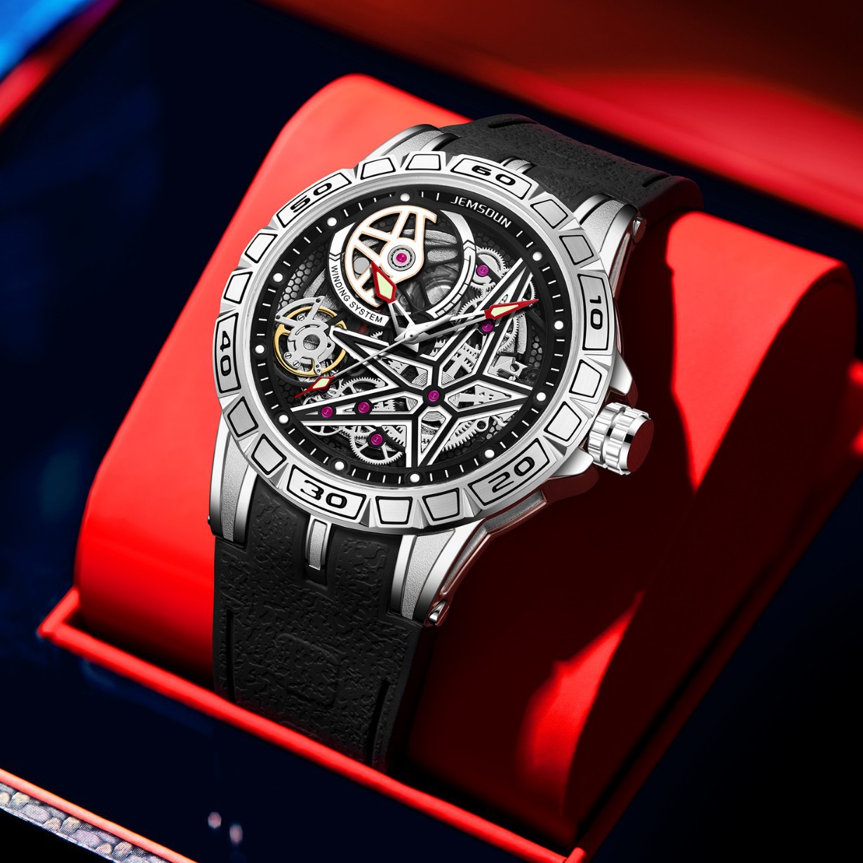 Kreatywne zegarki 3D z kwarcem – Luxury Watch Rubber Strap recenzja i cena