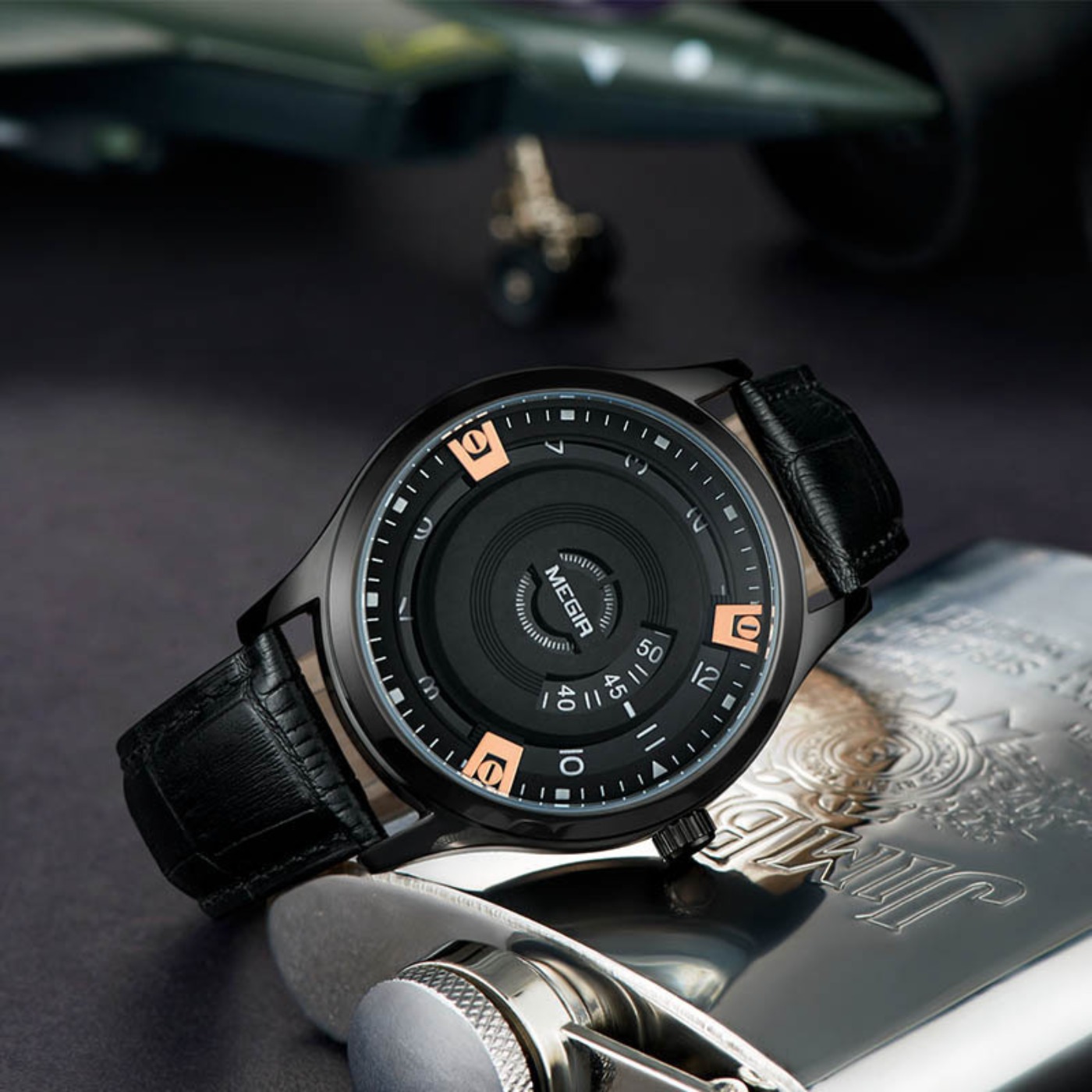 Zegarki męskie MEGIR, luksusow – Luxury Watch Leather Strap recenzja i cena