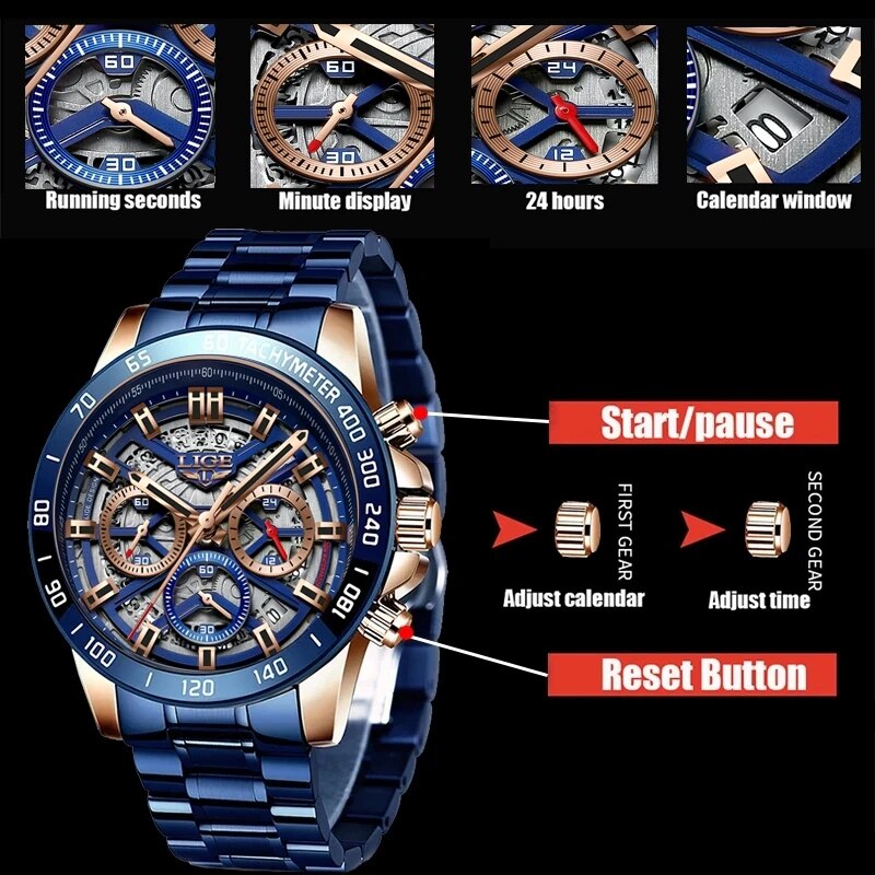 LIGE 2024 Nowość męska marka l – Luxury Watch Maker recenzja i cena