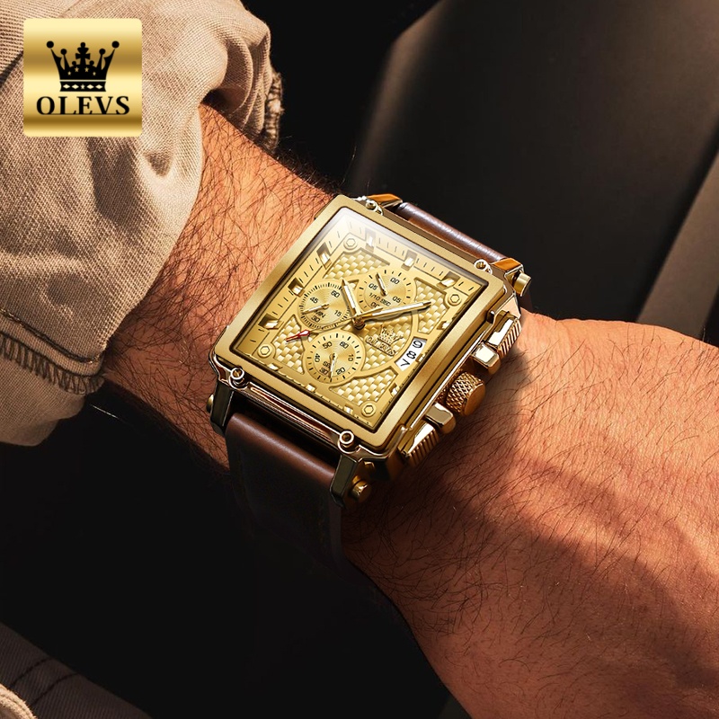 Zegarki męskie marki OLEVS, wo – Luxury Watch Leather Strap recenzja i cena